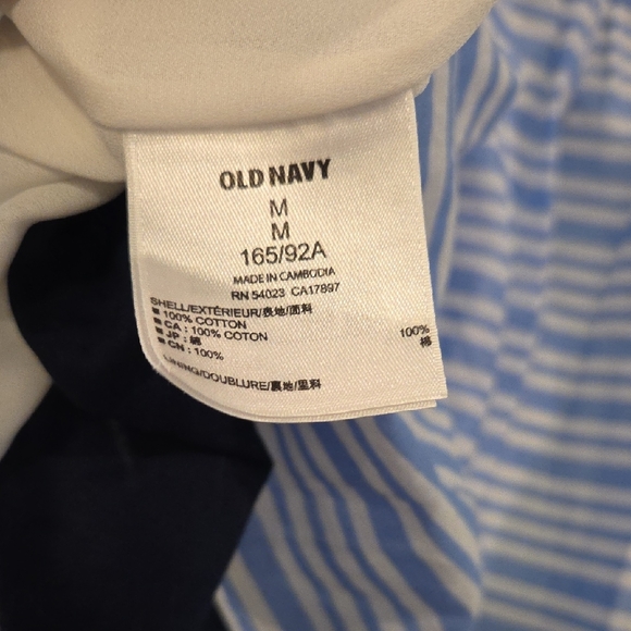 Old Navy 100% Cotton Light Blue & White Sleeveless Summer Dress Size Medium - Picture 7 of 12